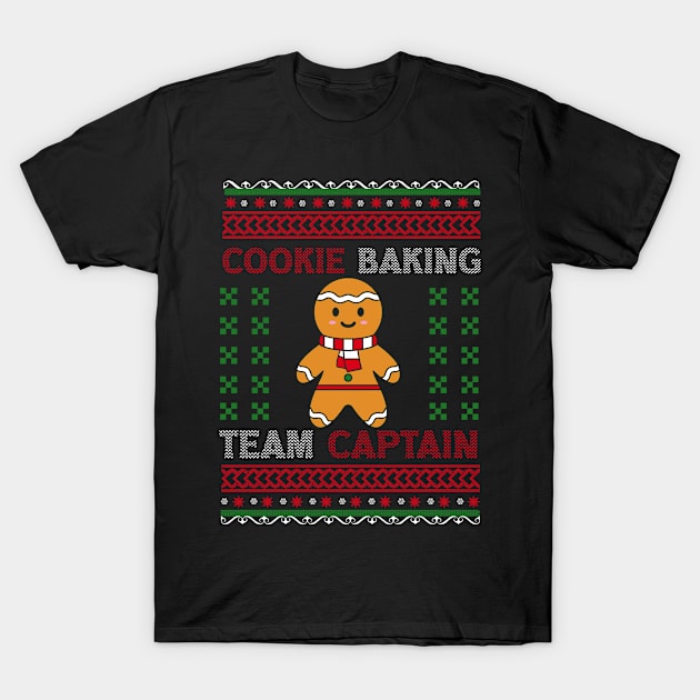 Cookie Baking Team Captain Christmas bakers Gingerbread T-Shirt by Hiyokay